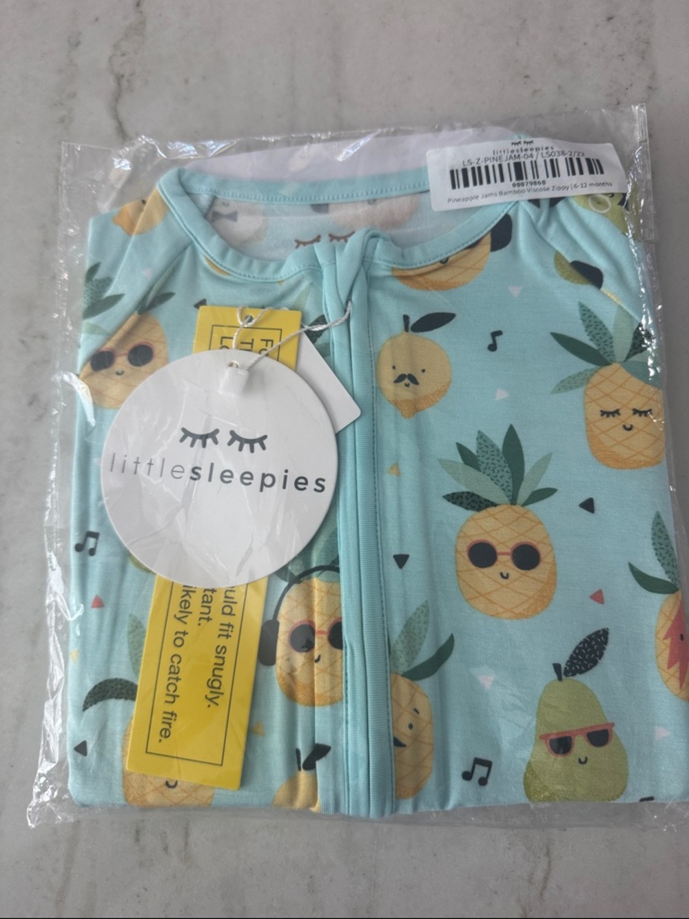 Little Sleepies Zippy Pajama - Aqua & Yellow